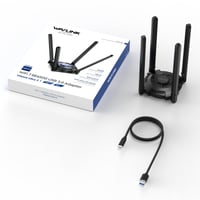Adaptor wireless USB WAVLINK WiFi 7 BE6500 pentru PC, stick de rețea wireless tri-band 9