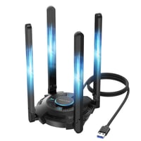 Adaptor wireless USB WAVLINK WiFi 7 BE6500 pentru PC, stick de rețea wireless tri-band 1