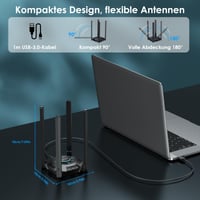 Adaptor wireless USB WAVLINK WiFi 7 BE6500 pentru PC, stick de rețea wireless tri-band 7