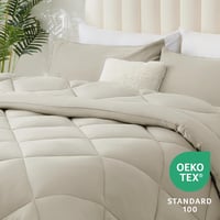 WAVVE 240x260 cm-es Egész Éves Paplan, Puha Mikroszálas Takaró, Légáteresztő Alvópaplan Bézs 5