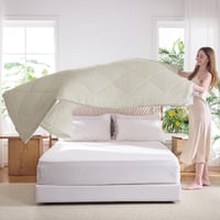 Letná prikrývka WAVVE 200x200 cm, 150GSM mikrovláknová deka, na dvojlôžko, na všetky ročné obdobia, ľahká výplň 150 g/m², béžová 6