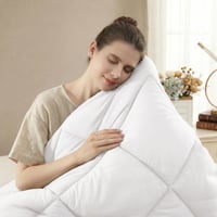 WAVVE poplun 135x200 cm, 2 dijela, cjelogodišnji 300 g/m² + ljetni 150 g/m² = zimski 450 g/m², prošiveni poplun od mikrovlakana, bijeli 5