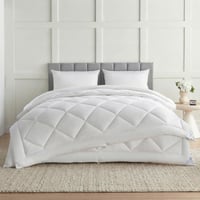 WAVVE poplun 135x200 cm, 2 dijela, cjelogodišnji 300 g/m² + ljetni 150 g/m² = zimski 450 g/m², prošiveni poplun od mikrovlakana, bijeli 2