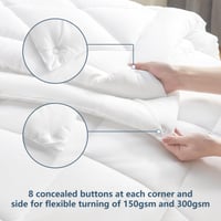 WAVVE poplun 135x200 cm, 2 dijela, cjelogodišnji 300 g/m² + ljetni 150 g/m² = zimski 450 g/m², prošiveni poplun od mikrovlakana, bijeli 6