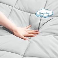 Prikrývka WAVVE 200x200 cm, Celoročná prešívaná deka, 300 gsm z mikrovlákna, Priedušná, Svetlosivá 6