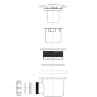 Capac sifon de duș WAWULE 90mm/115mm pentru sistem Viega Tempoplex - Crom, oțel inoxidabil, cu filtru de păr, ușor de curățat 2