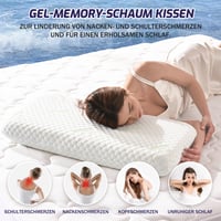 Set 2 Perne din spumă cu memorie cu gel Waxberry 40x80x8 cm, pernă de dormit față-verso cu susținere moale și fermă, cu husă lavabilă din fibre de bambus, pernă ergonomică pentru gât, O 5