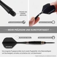 Aripioare pentru săgeți WayArrival cu tijă - 3 buc, material PP 2BA, negru, design integrat, pentru aruncări precise, stabilitate sporită 8