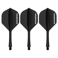 Aripioare pentru săgeți WayArrival cu tijă - 3 buc, material PP 2BA, negru, design integrat, pentru aruncări precise, stabilitate sporită 1