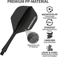 Aripioare pentru săgeți WayArrival cu tijă - 3 buc, material PP 2BA, negru, design integrat, pentru aruncări precise, stabilitate sporită 4