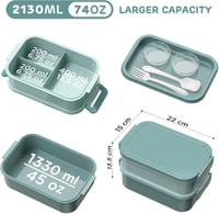 WayEee Felnőtt Ebéddoboz 2130ml Szilikon Tömítéses Bento Box Zöld 4