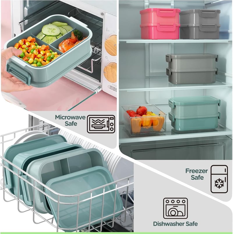 WayEee Felnőtt Ebéddoboz 2130ml Szilikon Tömítéses Bento Box Zöld