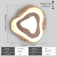 WayLuoung 40cm LED Mennyezeti Lámpa Fa Felhő Mintával Dimmelhető Távirányítóval 3