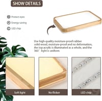 WayLuoung LED Mennyezeti Lámpa 60x40cm Fa Natúr Dimmelhető Távirányítóval - 【b】60 X 40 Cm - Continuously Dimmable 7