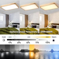 WayLuoung LED Mennyezeti Lámpa 60x40cm Fa Natúr Dimmelhető Távirányítóval - 【b】60 X 40 Cm - Continuously Dimmable 3