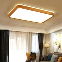 WayLuoung LED Mennyezeti Lámpa 60x40cm Fa Natúr Dimmelhető Távirányítóval - 【b】60 X 40 Cm - Continuously Dimmable 8