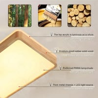 WayLuoung LED Mennyezeti Lámpa 60x40cm Fa Natúr Dimmelhető Távirányítóval - 【b】60 X 40 Cm - Continuously Dimmable 6