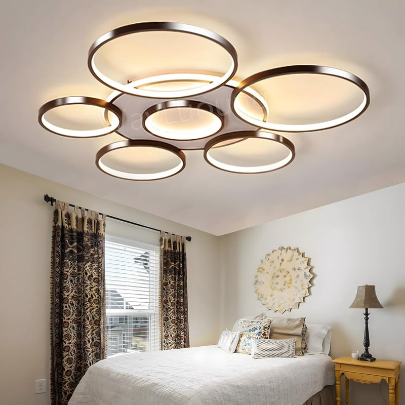 WayLuoung LED mennyezeti lámpa 7 körös 110 cm dimmelhető távirányítóval