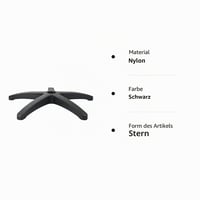 Waytex čierna 5-ramenná základňa kancelárskej stoličky, nylon, pre 300 mm piest s 50 mm zdvihom 7