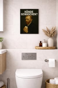 WBdesignz Vtipný kúpeľňový plagát Vincent van Gogh so mydlom "Umyl si si ruky?" Humorná hygiena — pokrčený (stav: pozri 2. obrázok) 6
