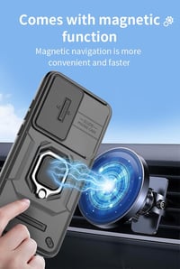 WBWONE Oppo Reno 13 5G tok TPU PC ütésálló ujjgyűrűs állvánnyal és csúszós kamera fedéllel lila 5