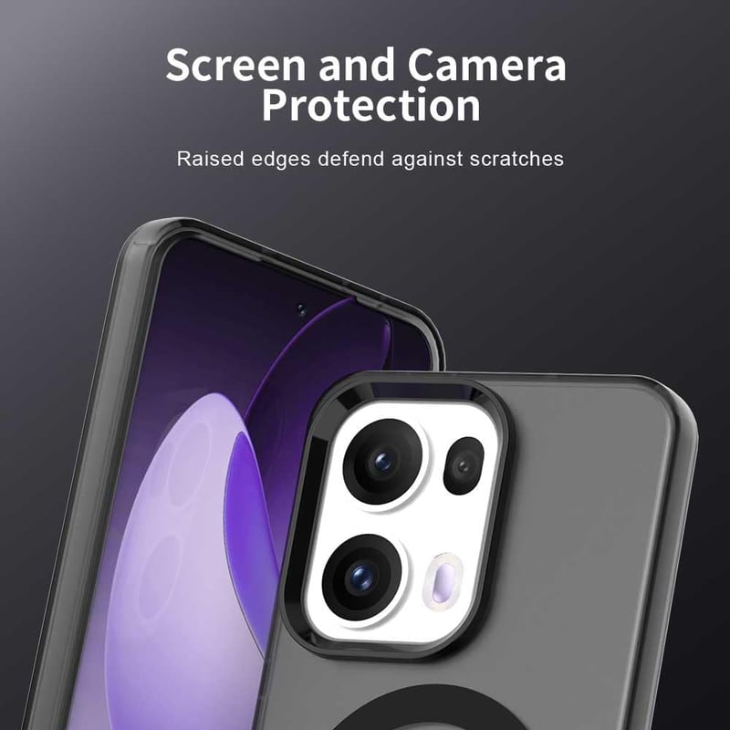 WBWONE Oppo Reno 13 Pro 5G tok MagSafe kompatibilis ultravékony TPU ujjlenyomatálló matt fekete ütésálló védőtok