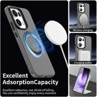 WBWONE Oppo Reno 13 Pro 5G tok MagSafe kompatibilis ultravékony TPU ujjlenyomatálló matt fekete ütésálló védőtok 3
