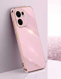 WBWONE Oppo Reno 13F 5G 4G TPU szilikon tok arany elektrolit kerettel lila vékony ütésálló védő bumper 2