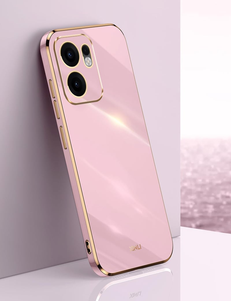 WBWONE Oppo Reno 13F 5G 4G TPU szilikon tok arany elektrolit kerettel lila vékony ütésálló védő bumper