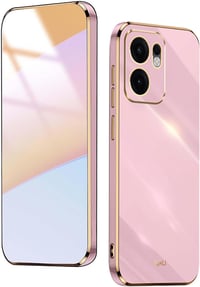 WBWONE Oppo Reno 13F 5G 4G TPU szilikon tok arany elektrolit kerettel lila vékony ütésálló védő bumper 1