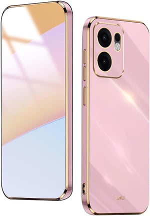 WBWONE Oppo Reno 13F 5G 4G TPU szilikon tok arany elektrolit kerettel lila vékony ütésálló védő bumper
