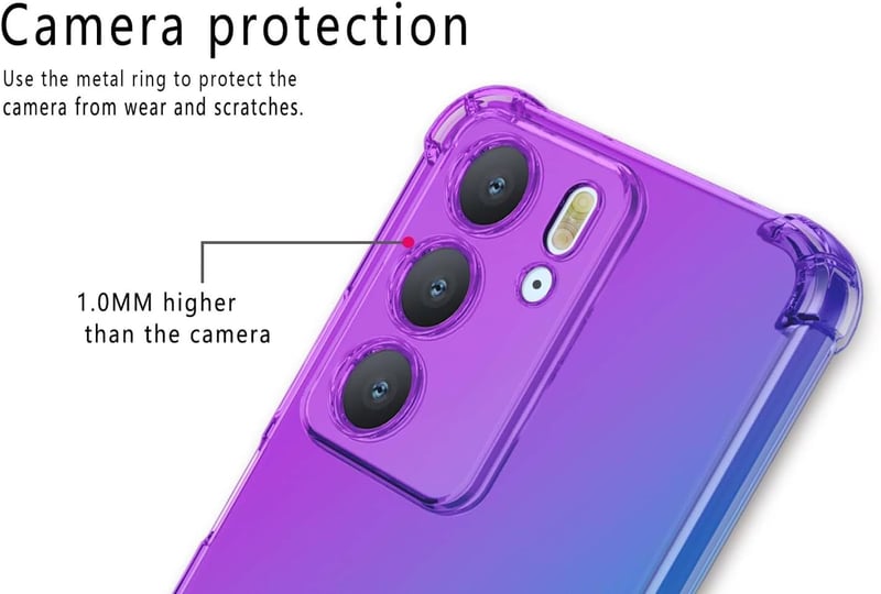 WBWONE Realme C75 4G átlátszó vékony TPU szilikon tok pink-lila színátmenettel, ütésálló védő bumper