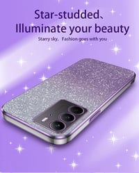 WBWONE Realme C75 4G lila csillogó tok elektrolit peremmel ütésálló védő hátlap matricával 3