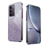 Puzdro WBWONE pre Realme C75 4G s galvanizovaným okrajom a trblietavou nálepkou – fialové 1