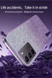 Puzdro WBWONE pre Realme C75 4G s galvanizovaným okrajom a trblietavou nálepkou – fialové 2