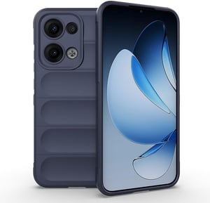 WBWONE Szilikon TPU tok Oppo Reno 13 5G-hez integrált szálas bolyhos felület Stealth Airbag sötétkék ütésálló védőtok