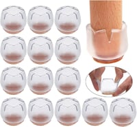 WCIC 16 db szilikon szék lábvédő 21-25 mm padlóvédelem bútor talp 1