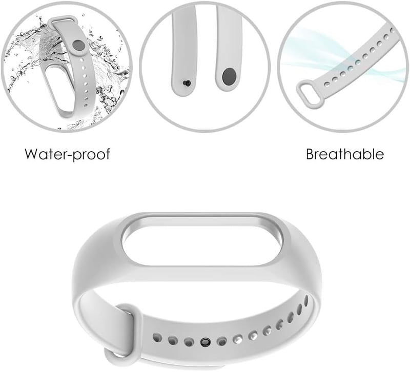 WD&CD 2 darabos szilikon szíj Xiaomi Mi Band 3/4 okosórához, fekete és szürke
