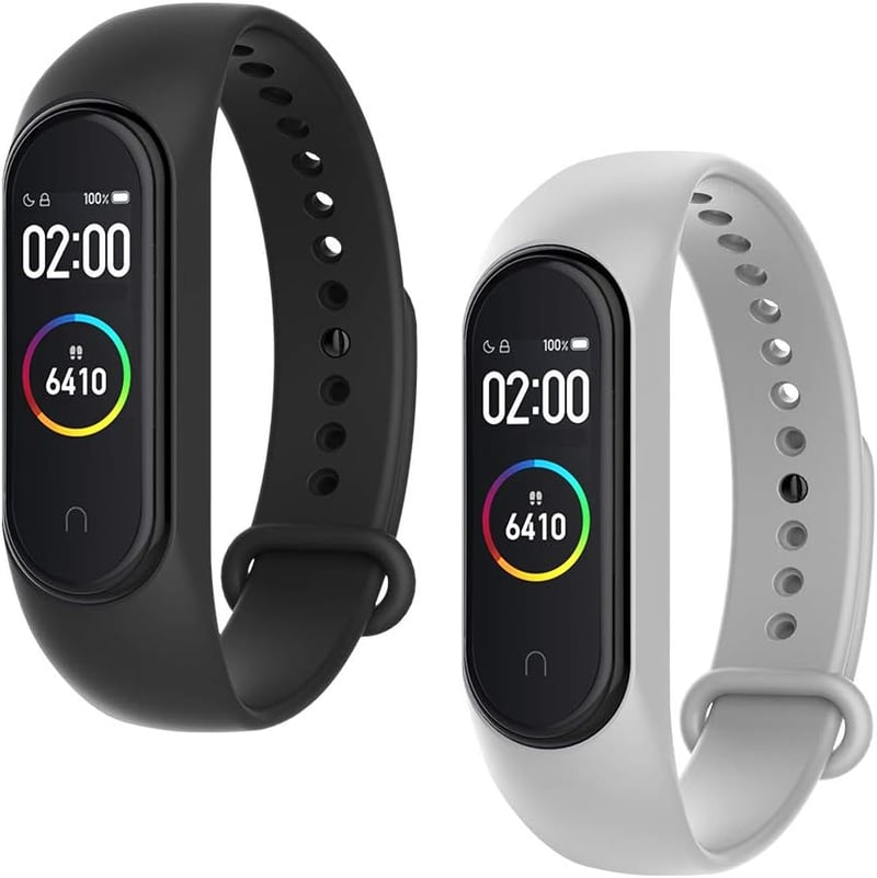 WD&CD 2 darabos szilikon szíj Xiaomi Mi Band 3/4 okosórához, fekete és szürke