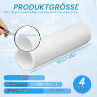 Zamjenski filtar WDKXCN za Grünbeck filtar za vodu, kućni filtar za vodu 50 µm, kompatibilan s modelima Grünbeck FS 1 i Boxer K/KD, 4 kom. 2