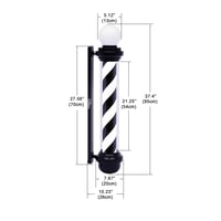 Stâlp de frizer rotativ clasic alb-negru WDZD 100 cm - cu iluminare LED, montare pe perete, material acrilic, pentru decorarea magazinelor și a locuinței 2