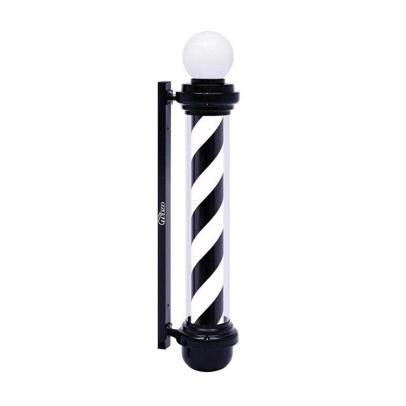Stâlp de frizer rotativ clasic alb-negru WDZD 100 cm - cu iluminare LED, montare pe perete, material acrilic, pentru decorarea magazinelor și a locuinței