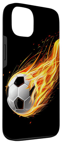Husă de fotbal pentru iPhone 13 cu model de minge în flăcări, pentru copii și băieți, carcasă de protecție pentru fotbaliști 3