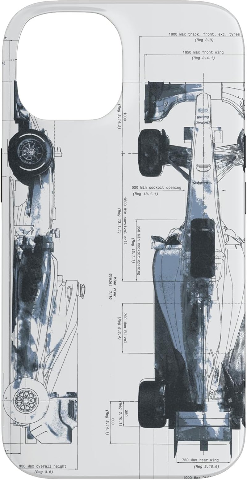We Race Apparel iPhone 14 Racing Blueprint Motorsport Mérnöki Tok
