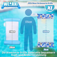 WEARXI Saltea gonflabilă pentru piscină XL, set 2 bucăți, 4 în 1 pentru adulți și copii 2