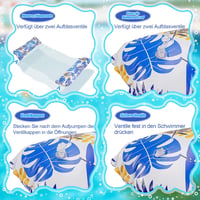 WEARXI Saltea gonflabilă pentru piscină XL, set 2 bucăți, 4 în 1 pentru adulți și copii 5