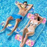 WEARXI Saltea gonflabilă pentru piscină XL, set 2 bucăți, 4 în 1 pentru adulți și copii 1