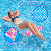 WEARXI Saltea gonflabilă pentru piscină XL, set 2 bucăți, 4 în 1 pentru adulți și copii 4