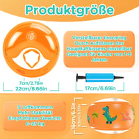 Nafukovacie rukávy na plávanie WEARXI pre deti od 1 do 6 rokov, oranžové s motívom dinosaura – bez pumpy (stav: pozri 2. obrázok) 4