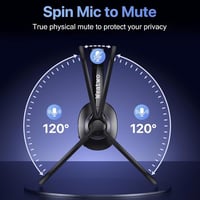 Weatwo Bluetooth Headset CVC8.0 Zajszűrő Dupla Mikrofonnal, 30+ Óra Beszédidő, Vezeték Nélküli Fülhallgató PC Mobil Irodai Használatra 2